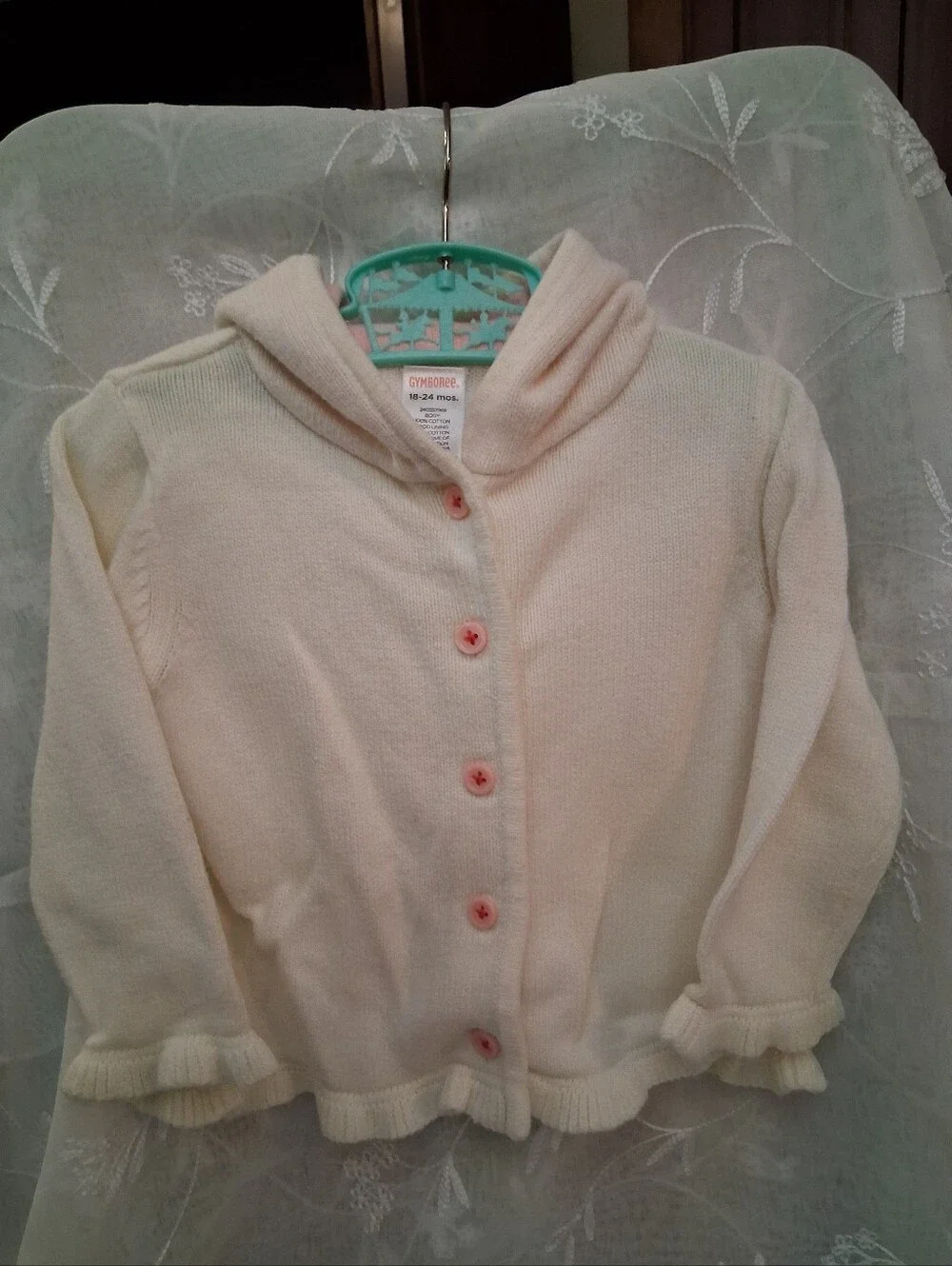 Gymboree 2008 CLASSROOM KITTY collection Kitty Face & Ears Hood cardigan,vintage
